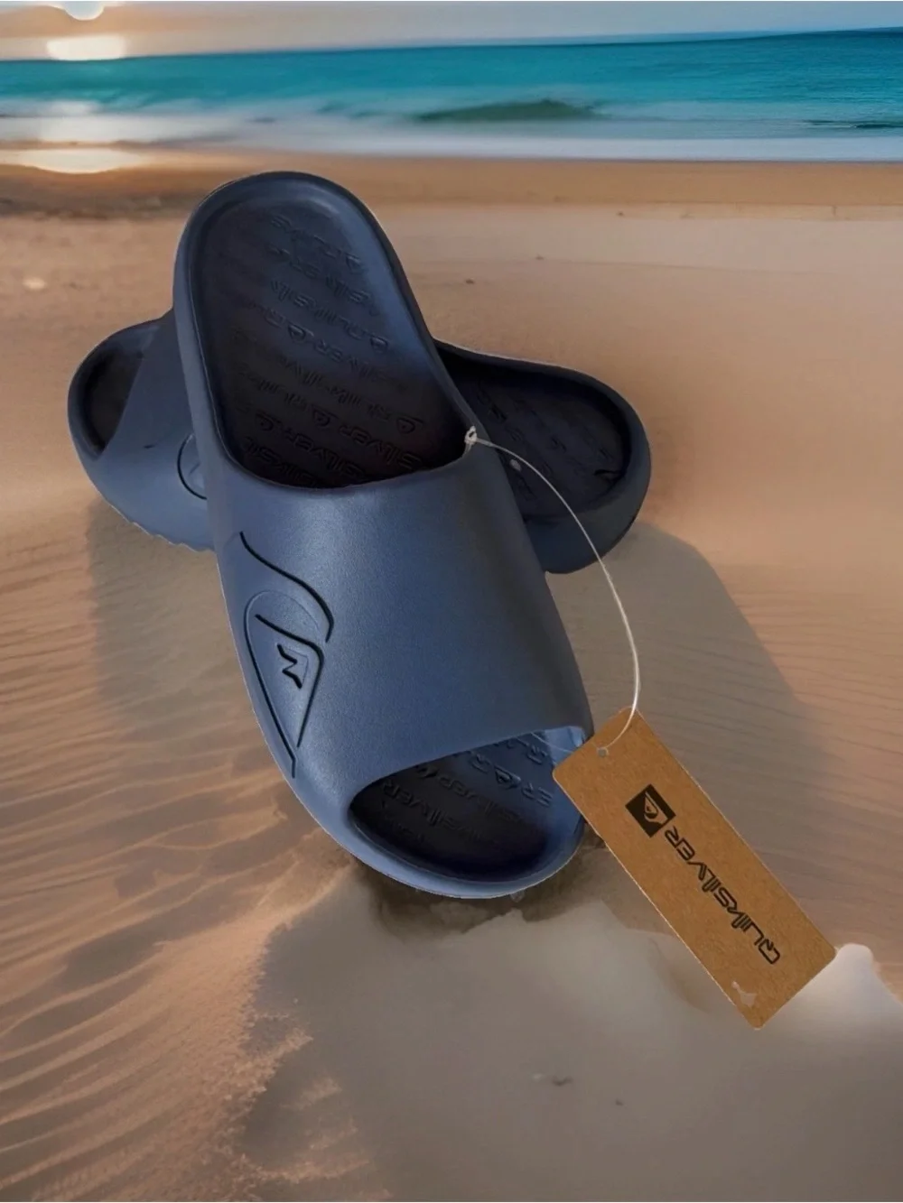 Quiksilver Men's Size 11 Cloudbreak Comfort Slide Sandals. Navy Blue. NWT